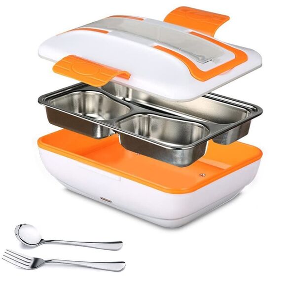 حافظة طعام كهربائية مقسمة من الإينوكس لطعام صحي وطازج Multi-Fonction Electric Lunch Box 1L YY-3266