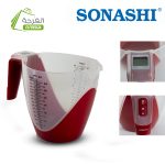 ميزان مطبخ الكتروني من سوناشي لوزن الكتل بدقة عالية مع وعاء بسعة 1.5 لتر SONASHI Balance De Cuisine 5 Kg SKS-009